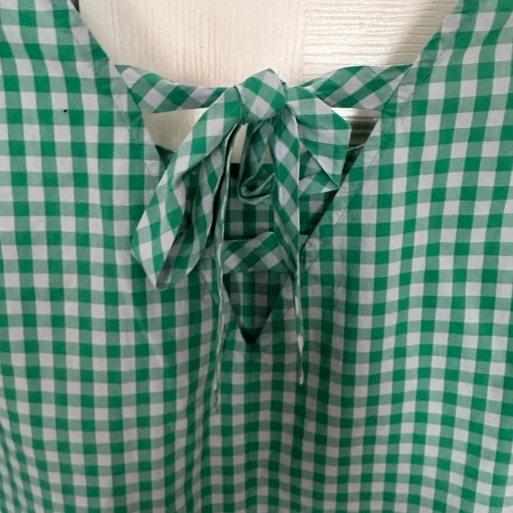J Crew Printed‎ Bow-Back Peplum Flouncy Tank Top Tie Side Detail Sz XS runs big